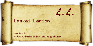 Laskai Larion névjegykártya